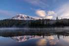 Mount Rainier in Reflection Lake in Mount Rainier National Park, Washington State, USA Art Print